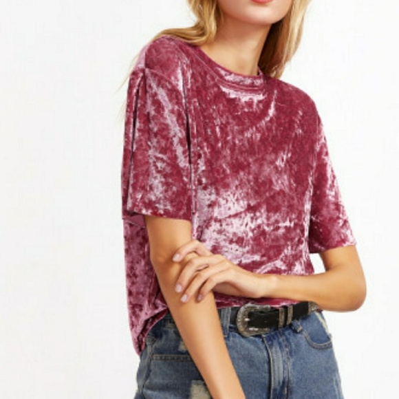 Crushed Velvet Tee Style Top - Picture 3 of 6
